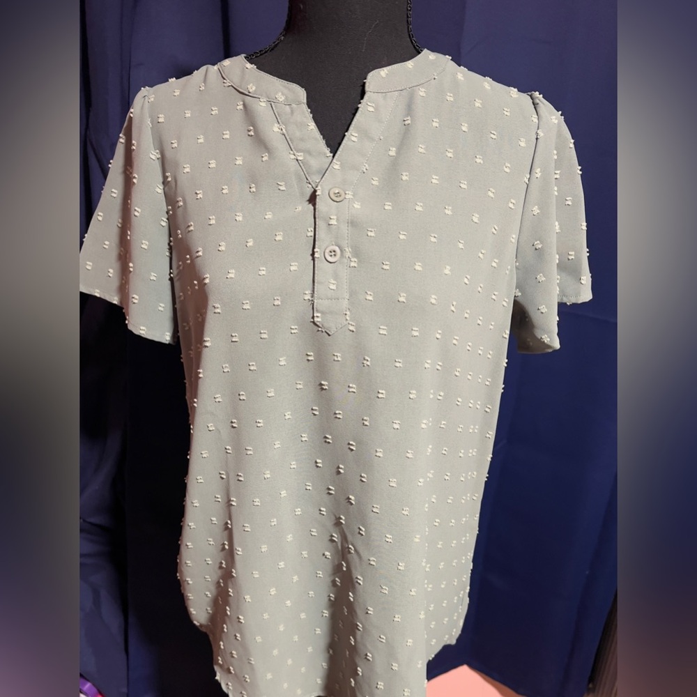 Elegant Women's Blouse in Sage Green